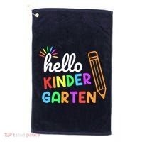 Hello Kindergarten Team Kinder Back To School Teacher Golf Towel thumb 0