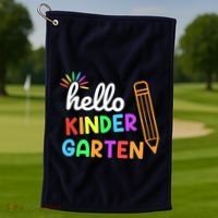 Hello Kindergarten Team Kinder Back To School Teacher Golf Towel thumb 1