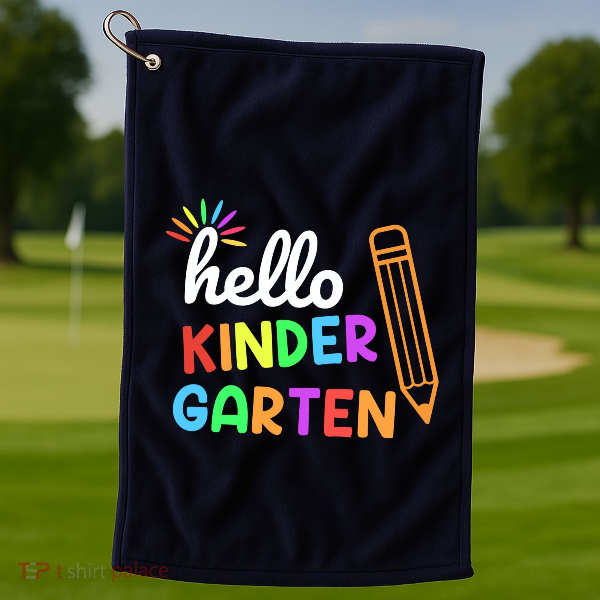 Hello Kindergarten Team Kinder Back To School Teacher Golf Towel