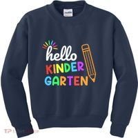 Hello Kindergarten Team Kinder Back To School Teacher Kids Sweatshirt thumb 0