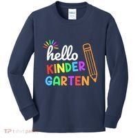Hello Kindergarten Team Kinder Back To School Teacher Kids Long Sleeve Shirt thumb 0