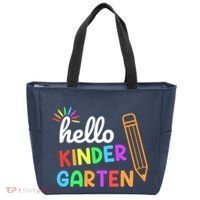 Hello Kindergarten Team Kinder Back To School Teacher Tote Bag thumb 0