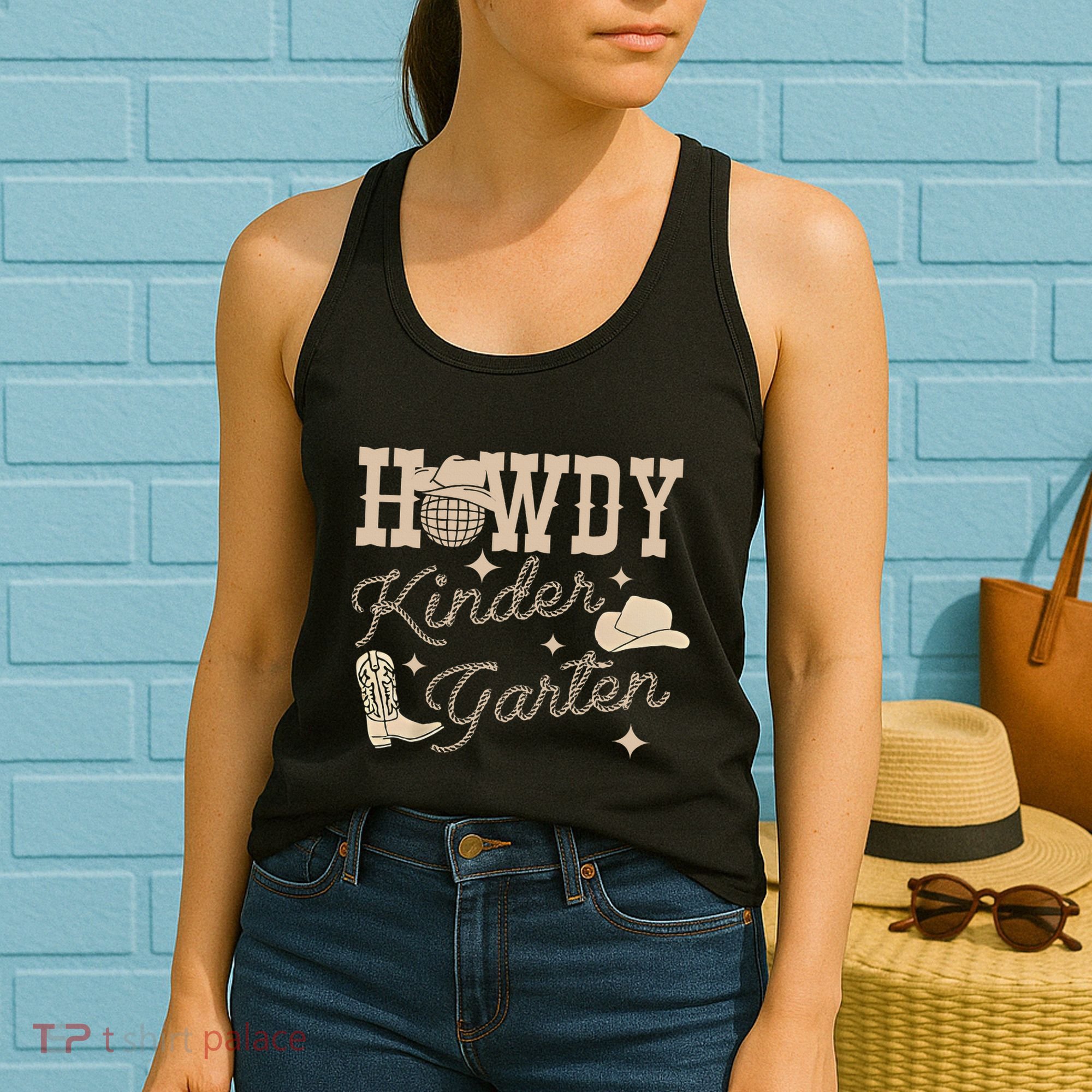 Howdy Kindergarten Teacher Rodeo Country Western Cowgirl Women's Tank Top