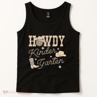 Howdy Kindergarten Teacher Rodeo Country Western Cowgirl Tank Top thumb 2