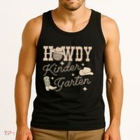 Howdy Kindergarten Teacher Rodeo Country Western Cowgirl Tank Top thumb 3