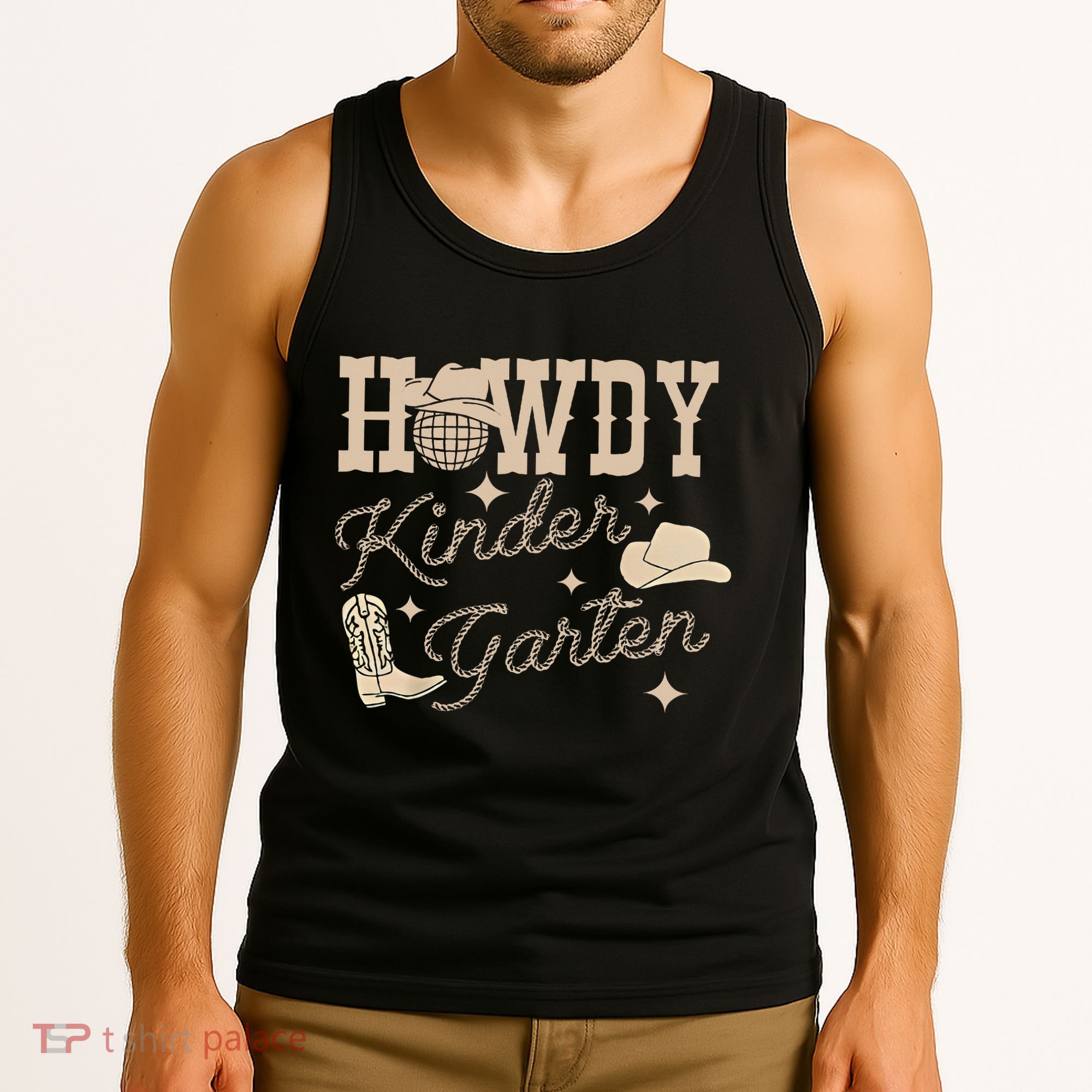 Howdy Kindergarten Teacher Rodeo Country Western Cowgirl Tank Top