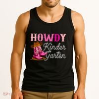 Howdy Kindergarten Teacher Rodeo Country Western Cowgirl Tank Top thumb 3