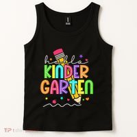 Hello Kindergarten Team Kinder Back To School Teacher Tank Top thumb 2