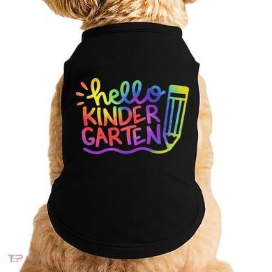 Hello Kindergarten Teacher Tie Dye Welcome Back To School Doggie Tank