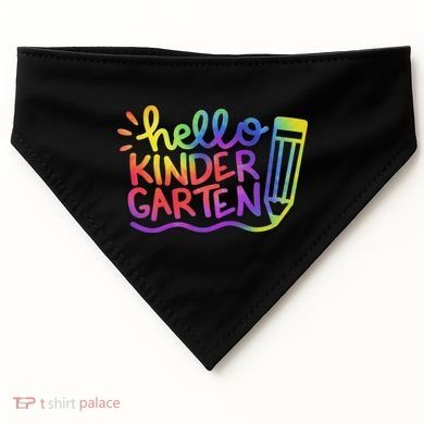 Hello Kindergarten Teacher Tie Dye Welcome Back To School USA-Made Doggie Bandana