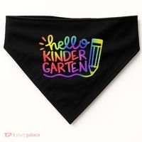 Hello Kindergarten Teacher Tie Dye Welcome Back To School USA-Made Doggie Bandana thumb 0