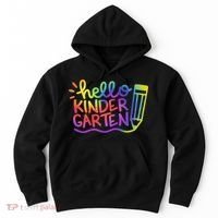 Hello Kindergarten Teacher Tie Dye Welcome Back To School Hoodie thumb 0