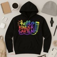 Hello Kindergarten Teacher Tie Dye Welcome Back To School Hoodie thumb 3
