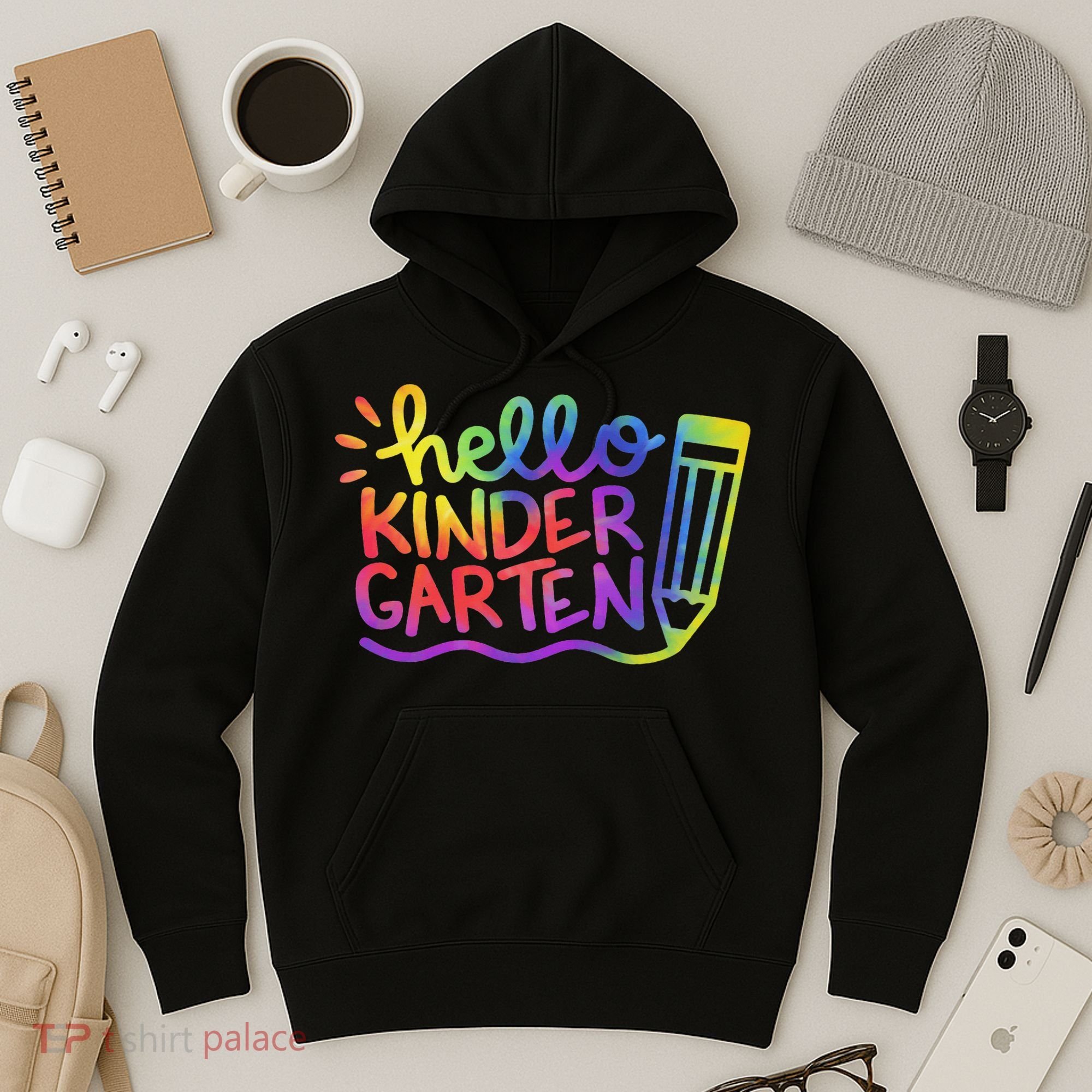 Hello Kindergarten Teacher Tie Dye Welcome Back To School Hoodie