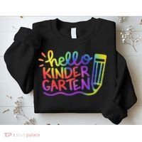 Hello Kindergarten Teacher Tie Dye Welcome Back To School Sweatshirt thumb 2