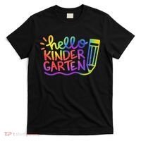 Hello Kindergarten Teacher Tie Dye Welcome Back To School T-Shirt thumb 0