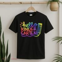 Hello Kindergarten Teacher Tie Dye Welcome Back To School T-Shirt thumb 2