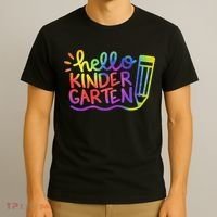 Hello Kindergarten Teacher Tie Dye Welcome Back To School T-Shirt thumb 3