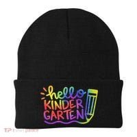 Hello Kindergarten Teacher Tie Dye Welcome Back To School Beanie thumb 0
