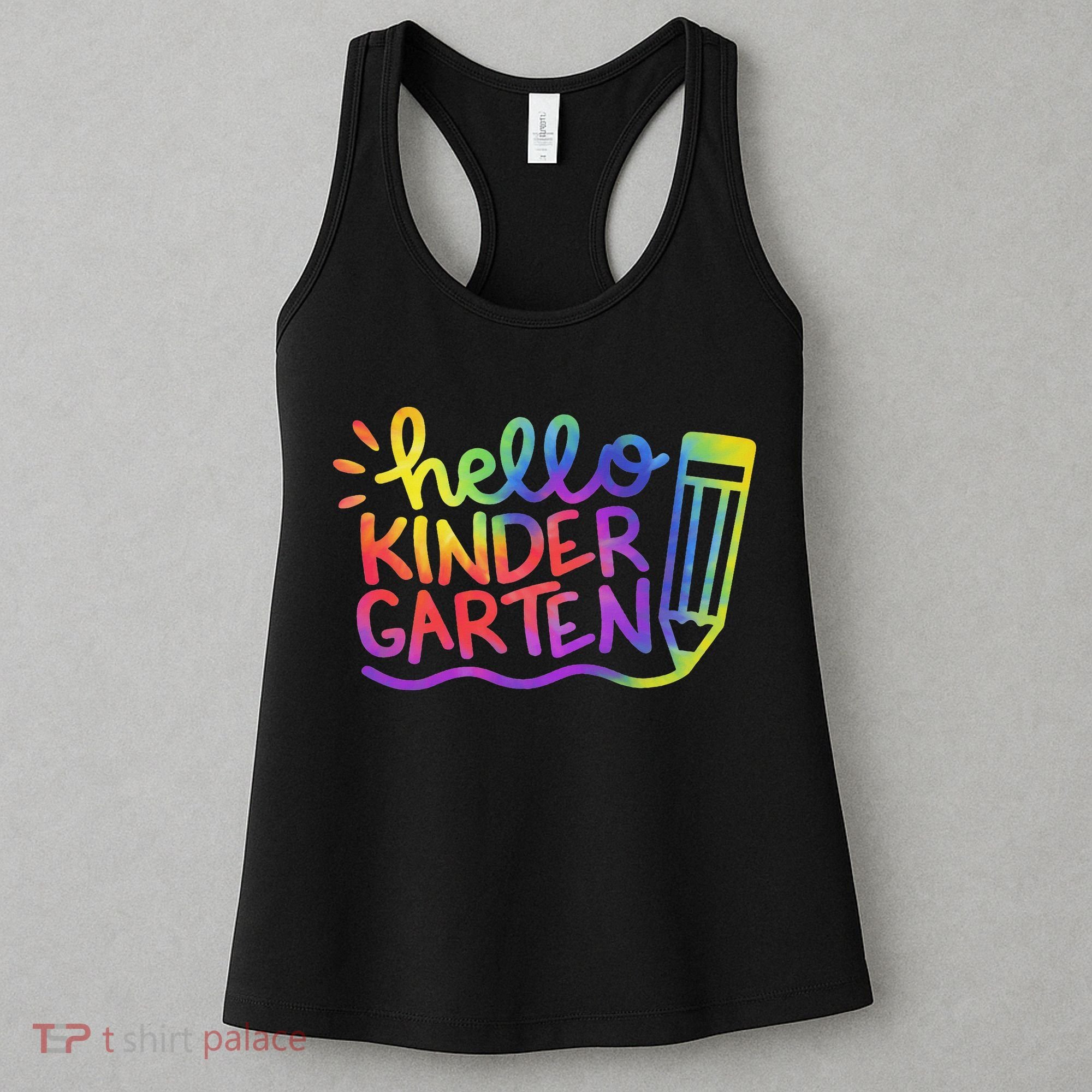 Hello Kindergarten Teacher Tie Dye Welcome Back To School Women's Tank Top