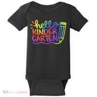 Hello Kindergarten Teacher Tie Dye Welcome Back To School Baby Bodysuit thumb 0