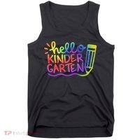 Hello Kindergarten Teacher Tie Dye Welcome Back To School Tank Top thumb 0