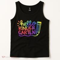 Hello Kindergarten Teacher Tie Dye Welcome Back To School Tank Top thumb 2