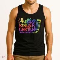 Hello Kindergarten Teacher Tie Dye Welcome Back To School Tank Top thumb 3