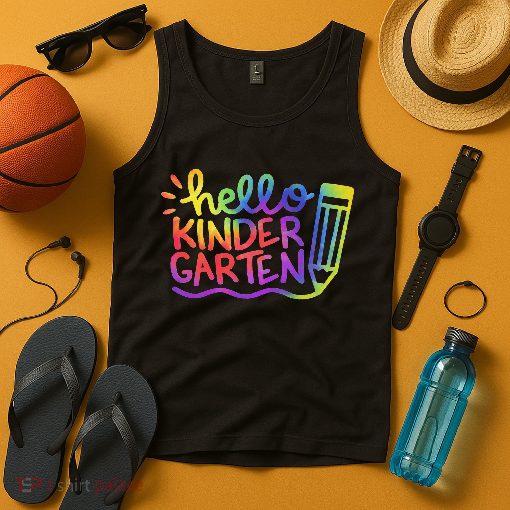 Hello Kindergarten Teacher Tie Dye Welcome Back To School Tank Top