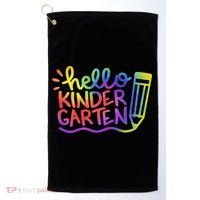 Hello Kindergarten Teacher Tie Dye Welcome Back To School Golf Towel thumb 0