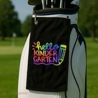 Hello Kindergarten Teacher Tie Dye Welcome Back To School Golf Towel thumb 2