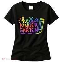 Hello Kindergarten Teacher Tie Dye Welcome Back To School Women's T-Shirt thumb 0