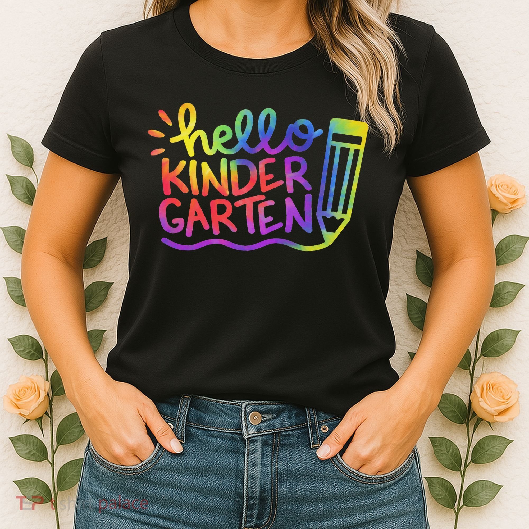 Hello Kindergarten Teacher Tie Dye Welcome Back To School Women's T-Shirt