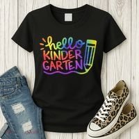 Hello Kindergarten Teacher Tie Dye Welcome Back To School Women's T-Shirt thumb 3