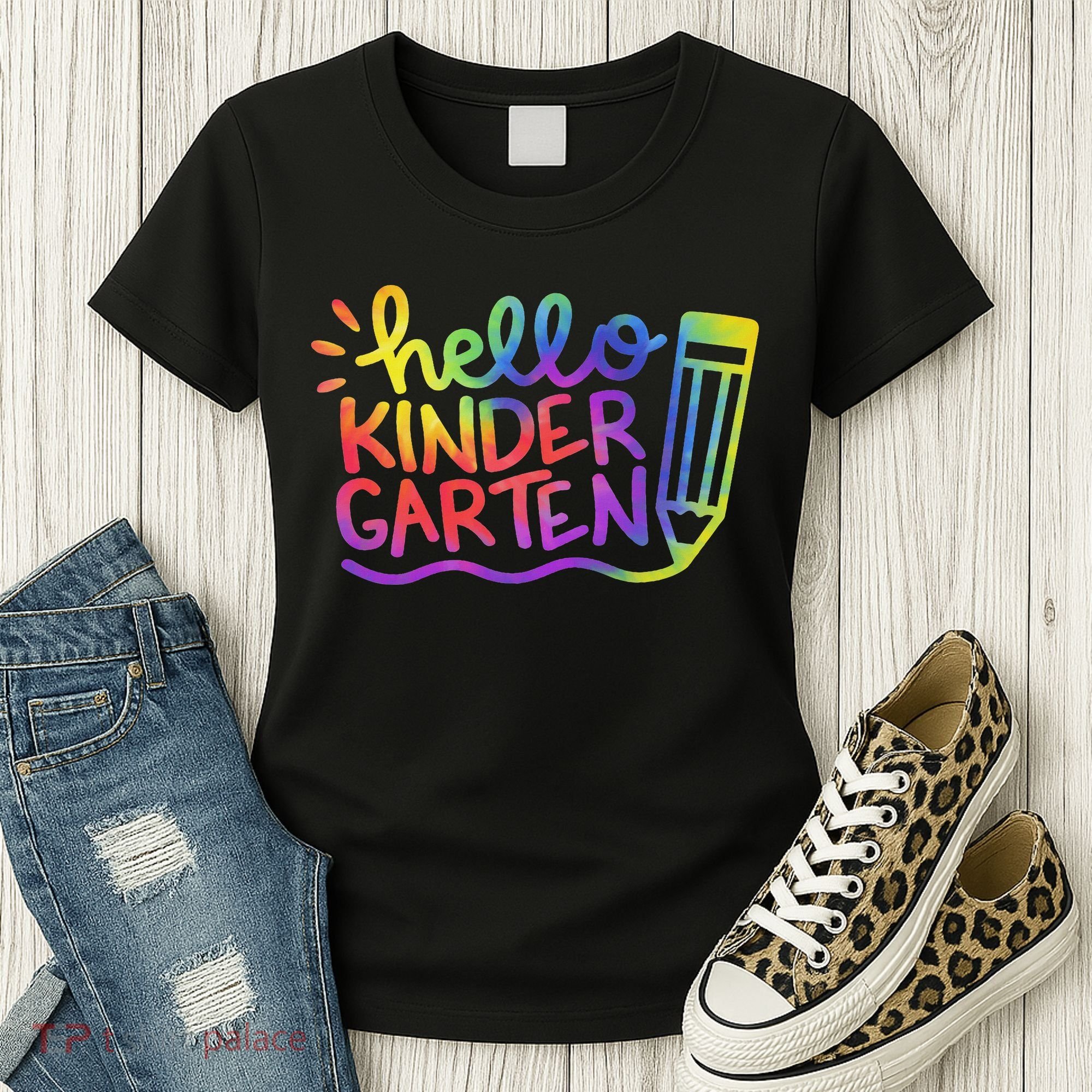 Hello Kindergarten Teacher Tie Dye Welcome Back To School Women's T-Shirt