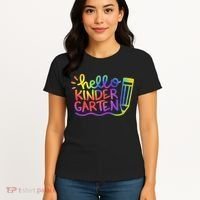 Hello Kindergarten Teacher Tie Dye Welcome Back To School Women's T-Shirt thumb 4