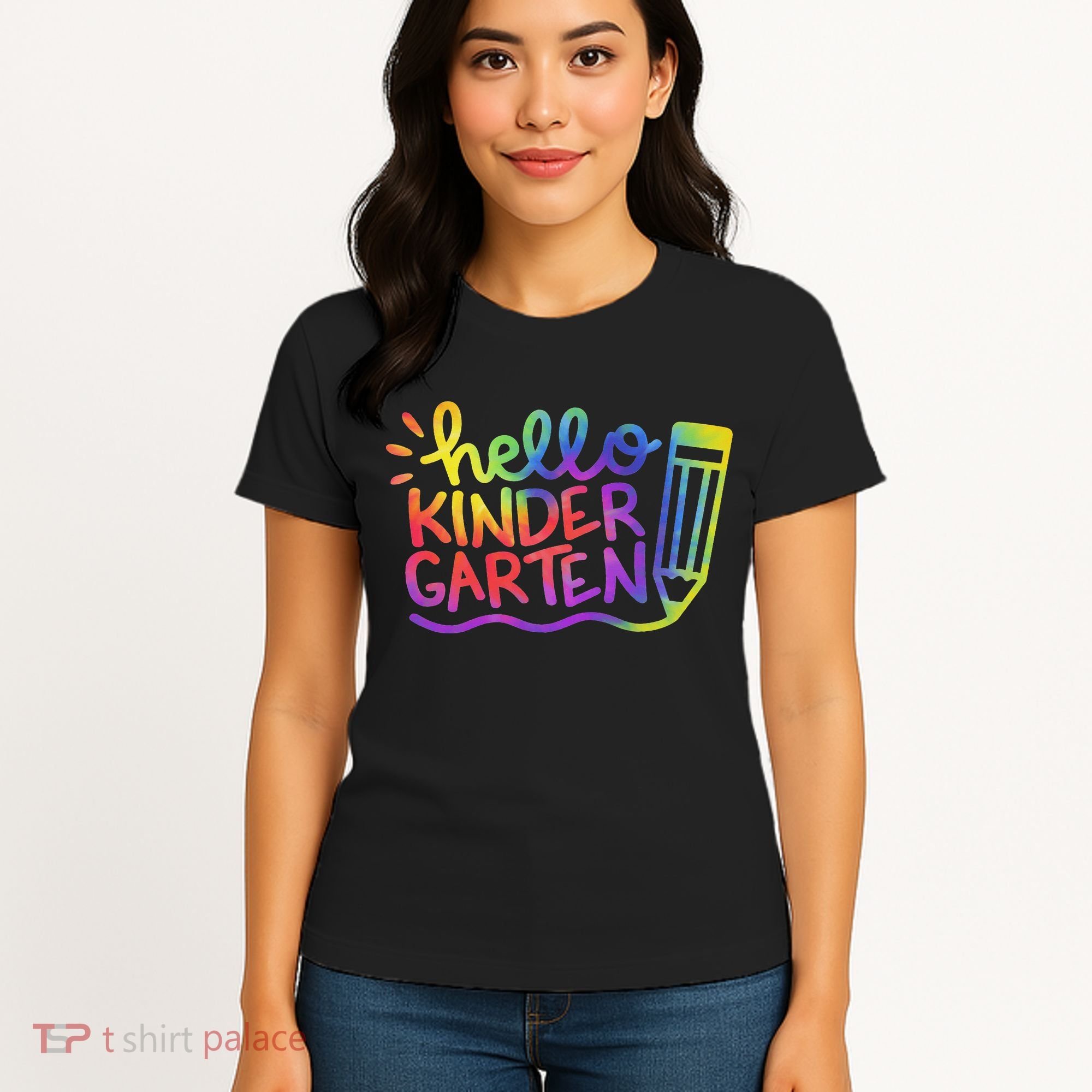 Hello Kindergarten Teacher Tie Dye Welcome Back To School Women's T-Shirt