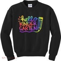 Hello Kindergarten Teacher Tie Dye Welcome Back To School Kids Sweatshirt thumb 0