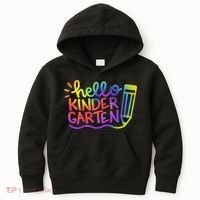 Hello Kindergarten Teacher Tie Dye Welcome Back To School Kids Hoodie thumb 0