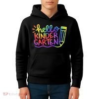 Hello Kindergarten Teacher Tie Dye Welcome Back To School Kids Hoodie thumb 4