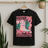 Howdy Kindergarten Western Kindergarten Vibe Teacher Cowgirl T-Shirt thumb 2
