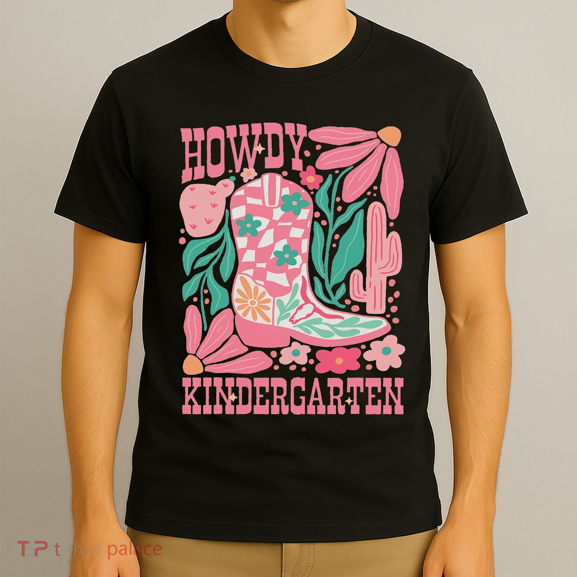 Howdy Kindergarten Western Kindergarten Vibe Teacher Cowgirl T-Shirt