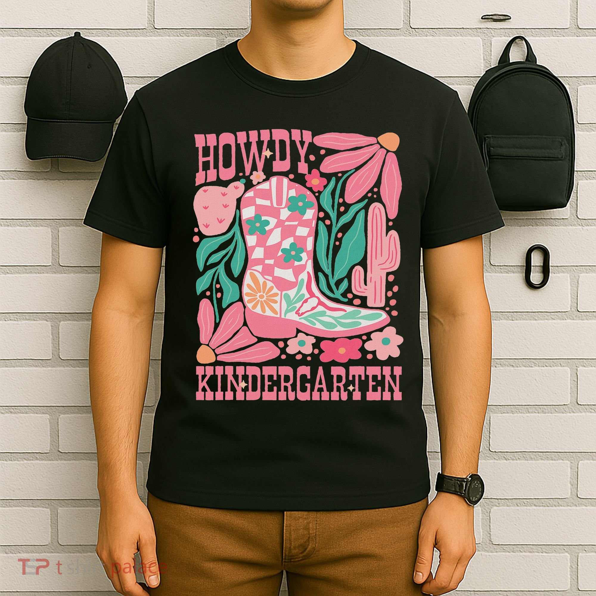 Howdy Kindergarten Western Kindergarten Vibe Teacher Cowgirl T-Shirt
