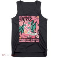Howdy Kindergarten Western Kindergarten Vibe Teacher Cowgirl Tank Top thumb 0
