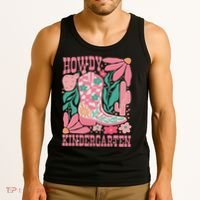 Howdy Kindergarten Western Kindergarten Vibe Teacher Cowgirl Tank Top thumb 3