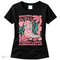 Howdy Kindergarten Western Kindergarten Vibe Teacher Cowgirl Women's T-Shirt thumb 0
