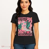 Howdy Kindergarten Western Kindergarten Vibe Teacher Cowgirl Women's T-Shirt thumb 4