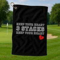 Heartbreak Keep Your Heart Three Stacks Golf Towel thumb 1