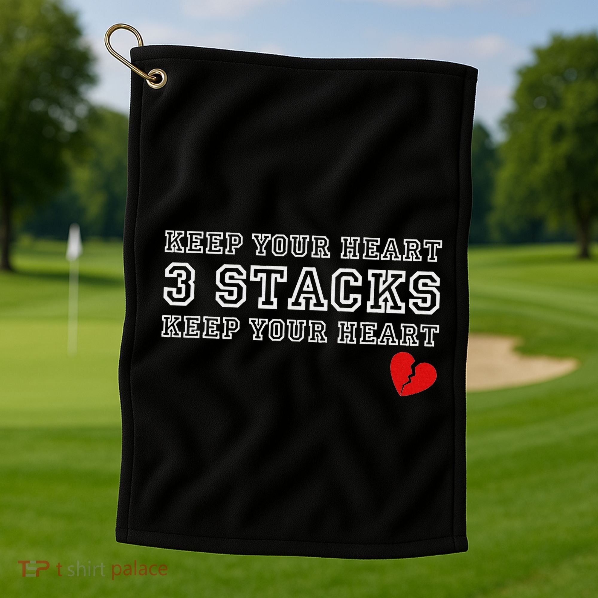Heartbreak Keep Your Heart Three Stacks Golf Towel