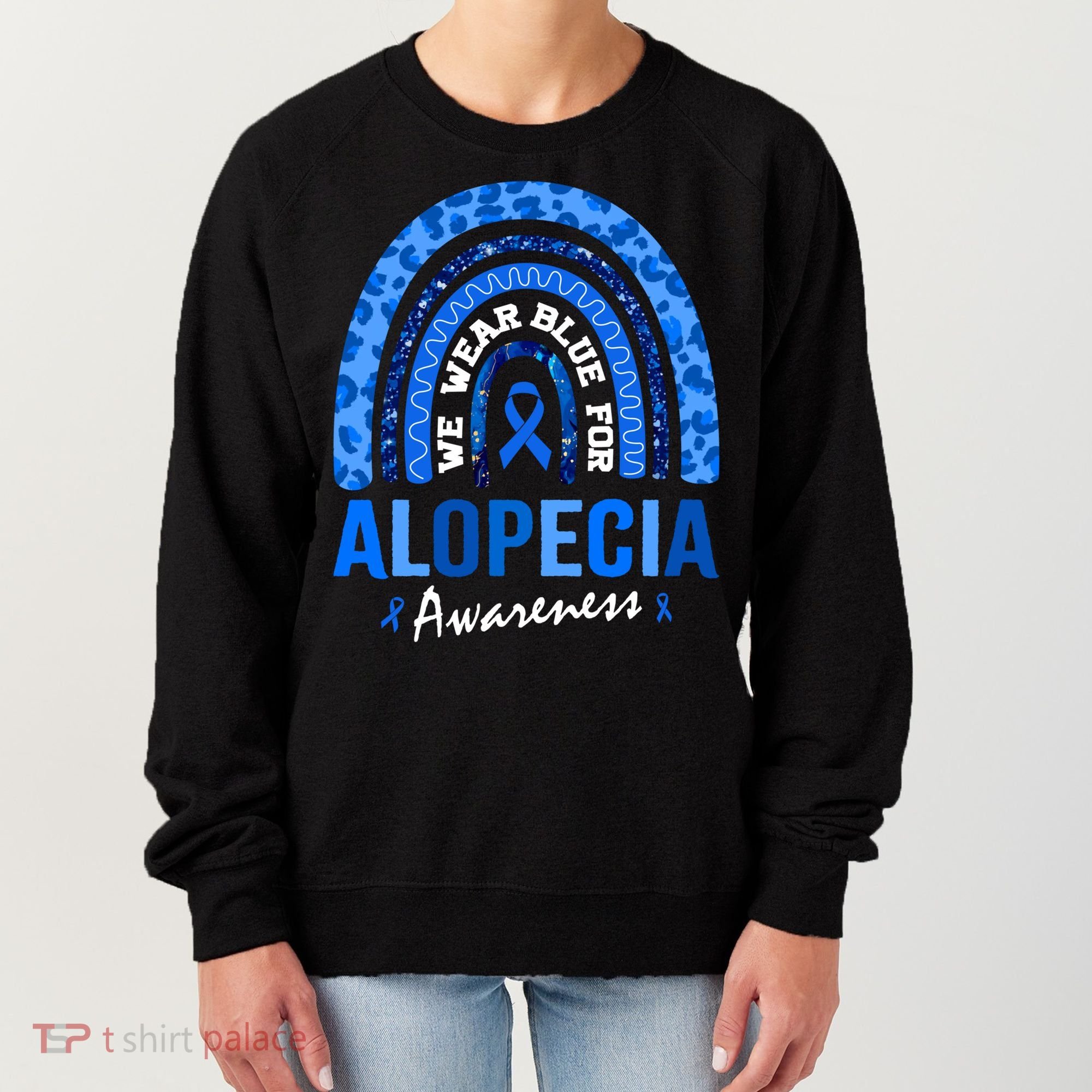 Hair Loss Areata Blue Lopecia Awareness Gift Women's Sweatshirt